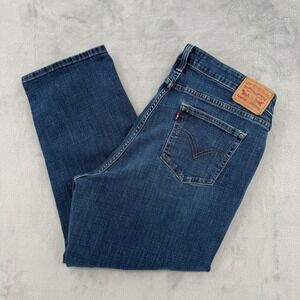 Levi's Boyfriend Jeans Blue Denim Cropped Capris Plus Size Women's 20W‎